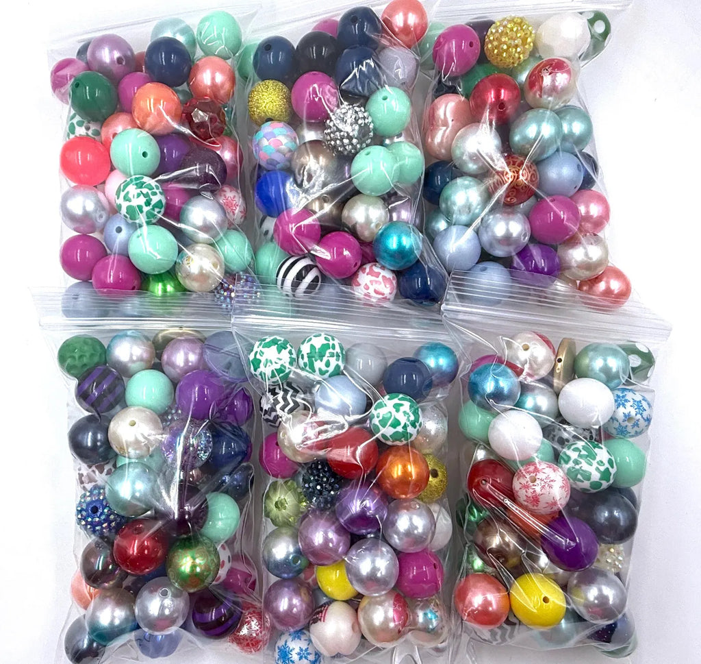 50 Mixed Color Chunky Beads, Grab bag of Chunky Beads