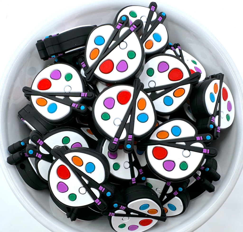 Art Paint Palette Silicone Focal Beads