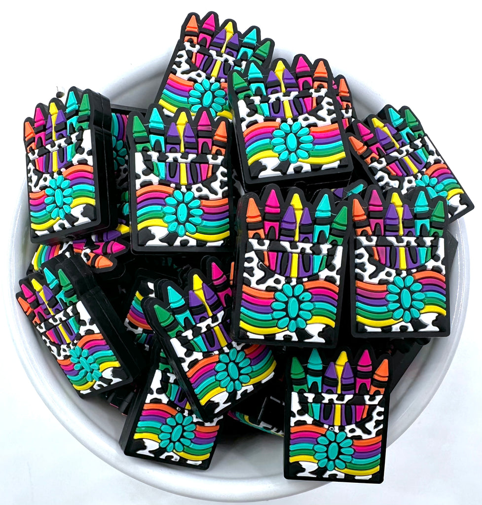 Western Crayon Silicone Focal Beads