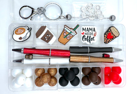 Coffee Silicone Bead Kit--Pen & Keychain
