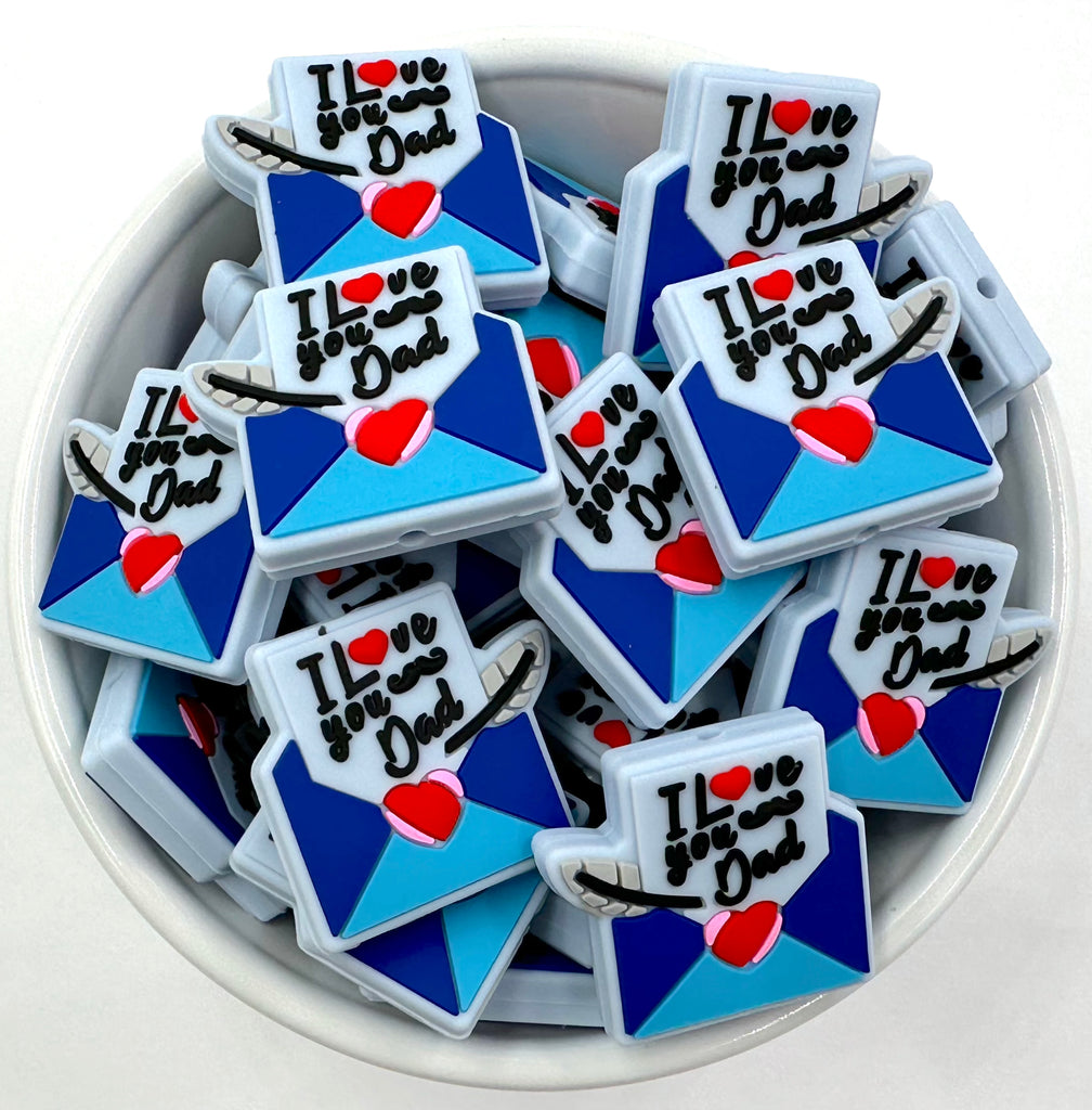 I Love You Dad Silicone Focal Beads
