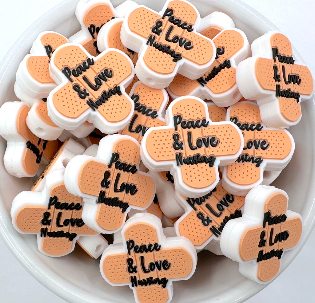 Peace Love and Nursing Silicone Focal Beads
