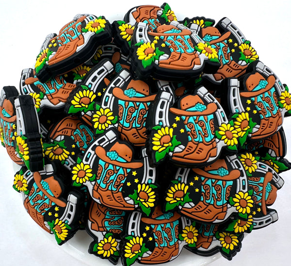 thumbnail image 2 of Cowboy Focal Beads, Loose Beads, Slcone Beads, Cowboy Slcone Beads, Focal Beads, Slcone 2 of 12