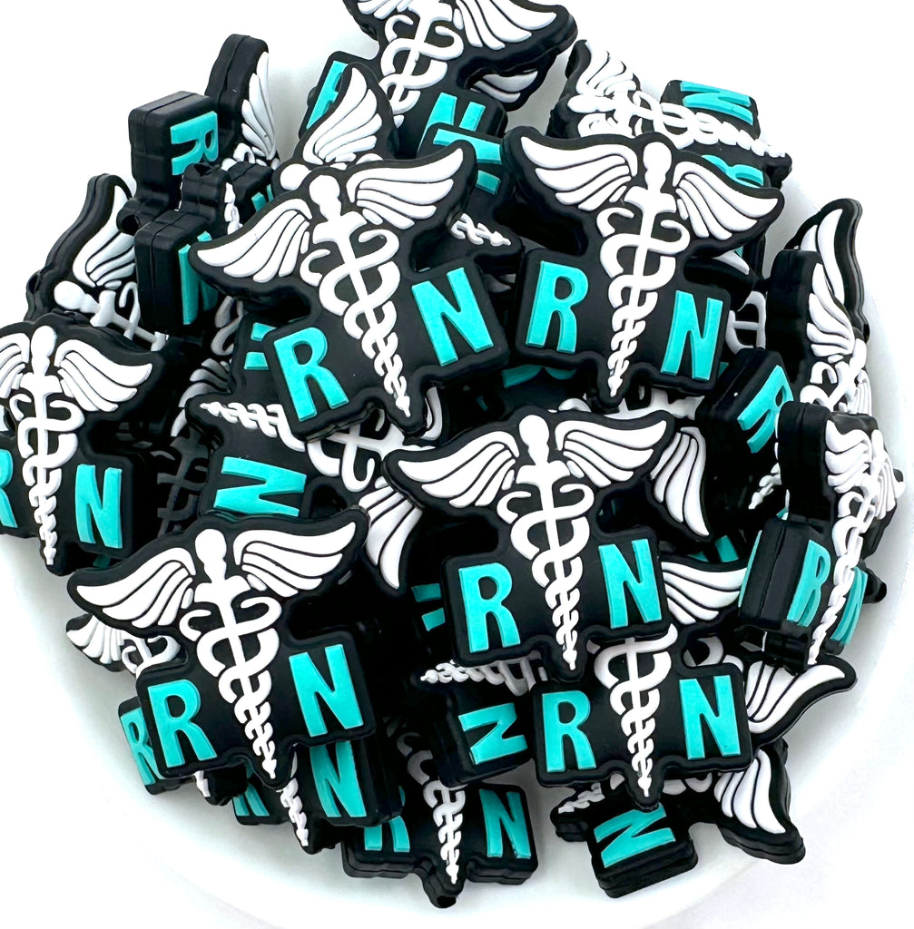 RN Silicone Focal Beads--Turquoise