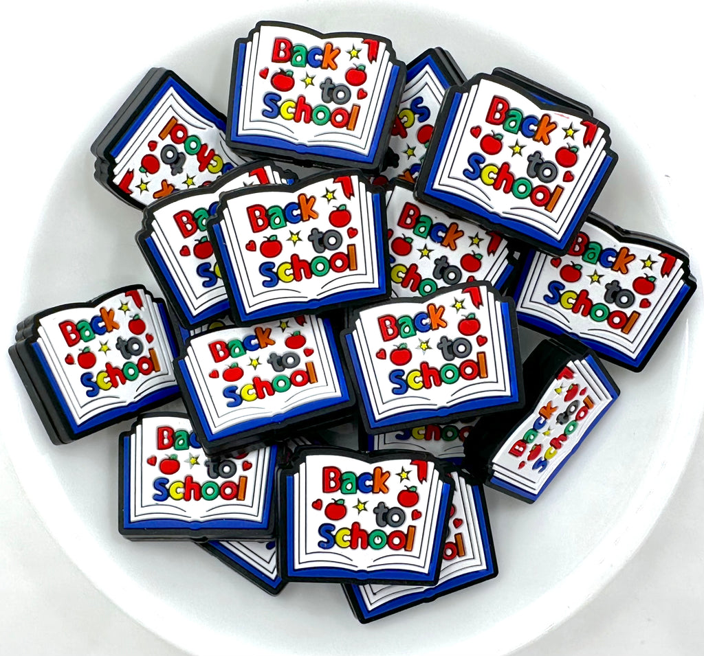 Back To School Book Silicone Focal Beads