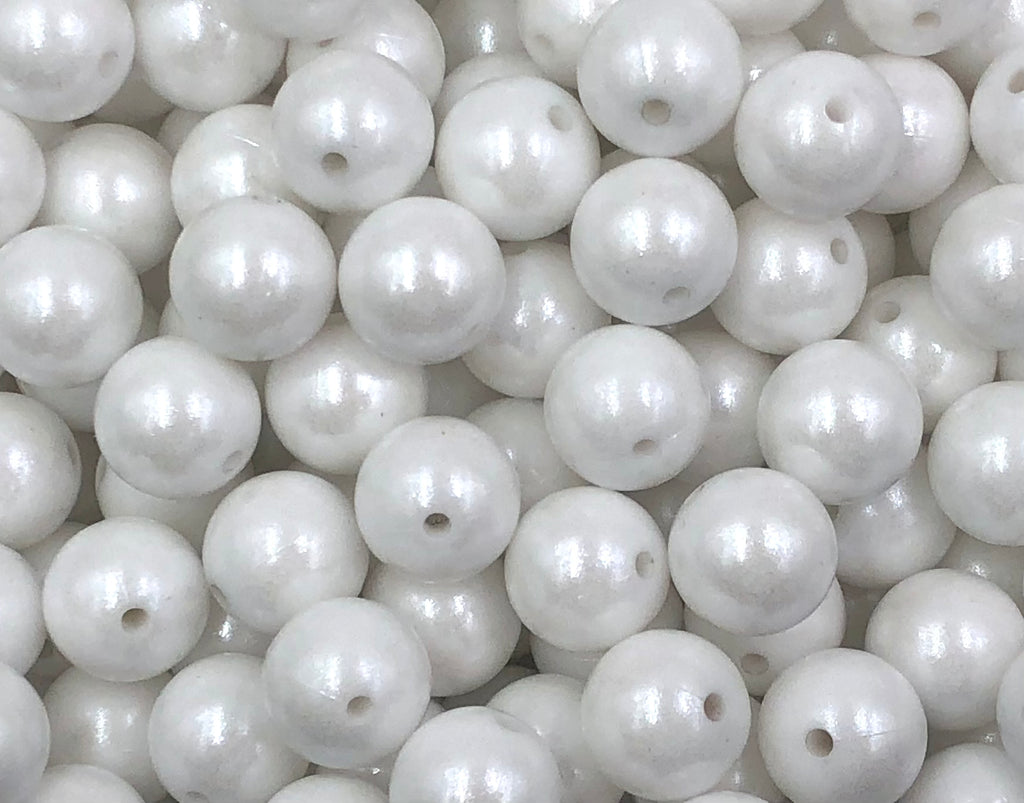 15mm White Opal Silicone Beads
