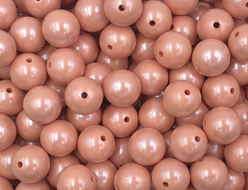 15mm Peach Sorbet Opal Silicone Beads