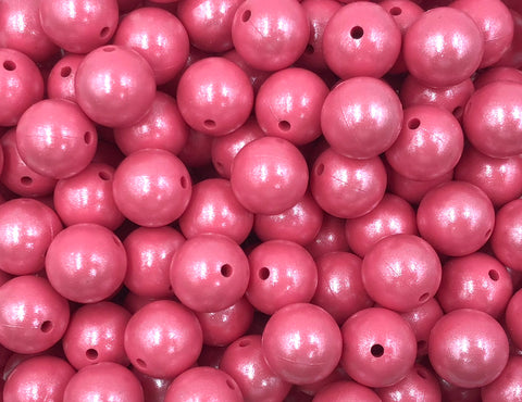 15mm Perfectly Pink Opal Silicone Beads