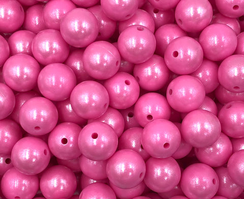 15mm Pink Opal Silicone Beads