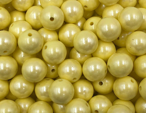 15mm Light Yellow Opal Silicone Beads