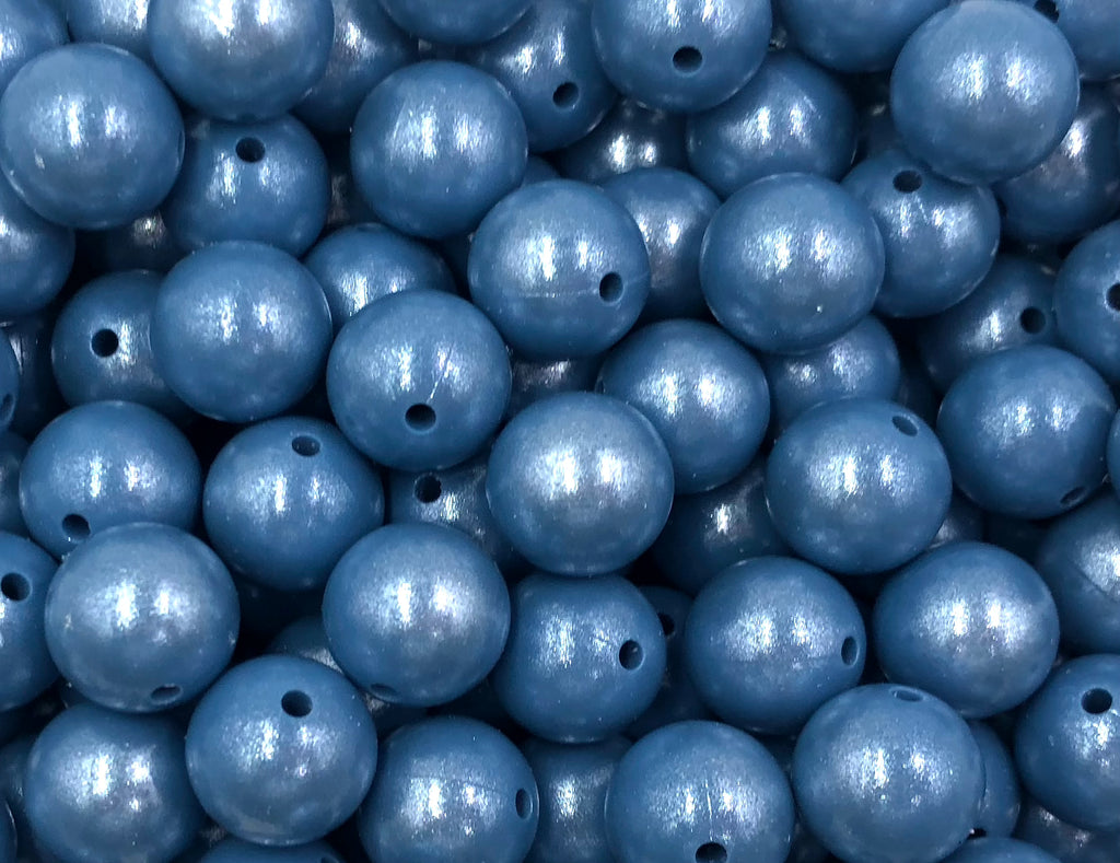 15mm Ocean Blue Opal Silicone Beads