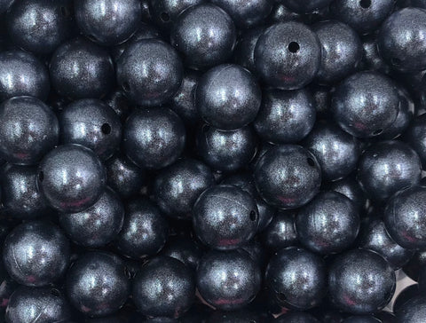 15mm Black Opal Silicone Beads