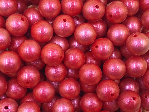 15mm Scarlet Red Opal Silicone Beads