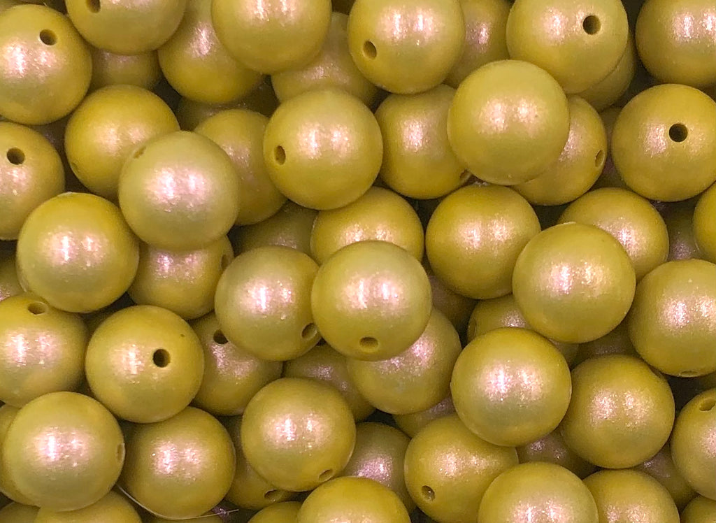 15mm Mustard Opal Silicone Beads