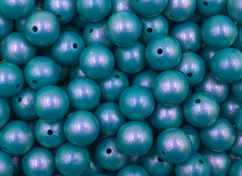 15mm Emerald Green Opal Silicone Beads
