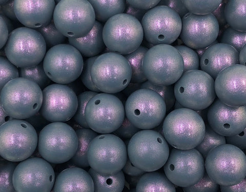 15mm Gray Opal Silicone Beads