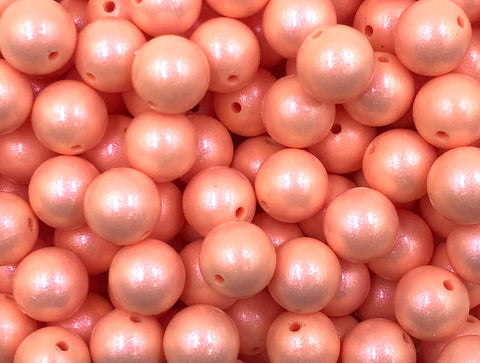 15mm Peach Peony Opal Silicone Beads