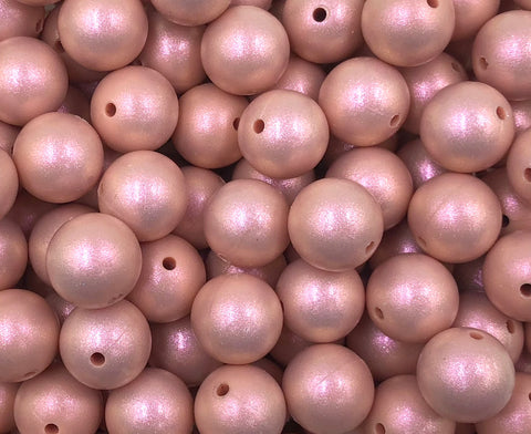 15mm Peach Blush Opal Silicone Beads