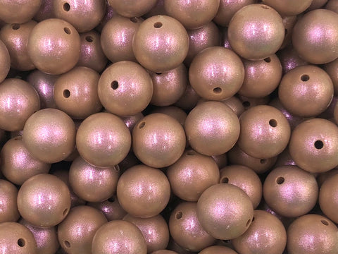 15mm Caramel Brown Opal Silicone Beads