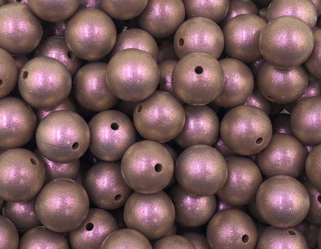 15mm Coffee Brown Opal Silicone Beads