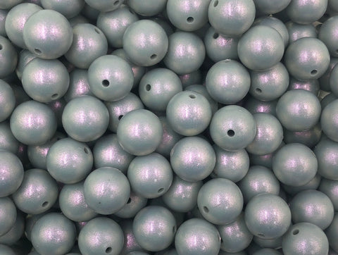 15mm Stone Gray Opal Silicone Beads