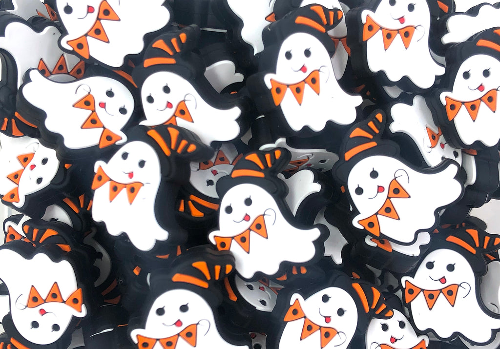Ghost with Garland & Witch Hat Silicone Focal Beads