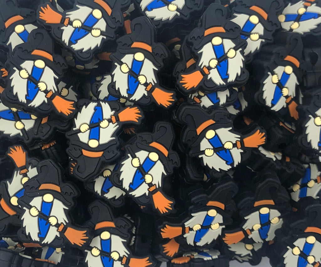 Halloween Witch Gnome Silicone Focal Beads--Beige