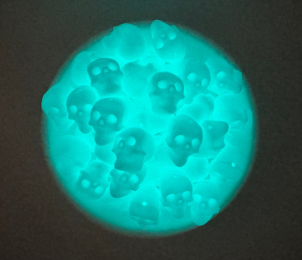 Skull Silicone BeadsGlow In The Dark USA Silicone Bead Supply