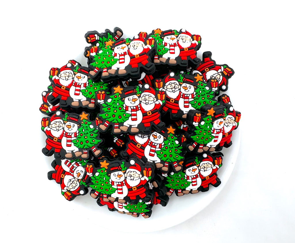 Santa, Snowman & Christmas Tree Silicone Focal Bead