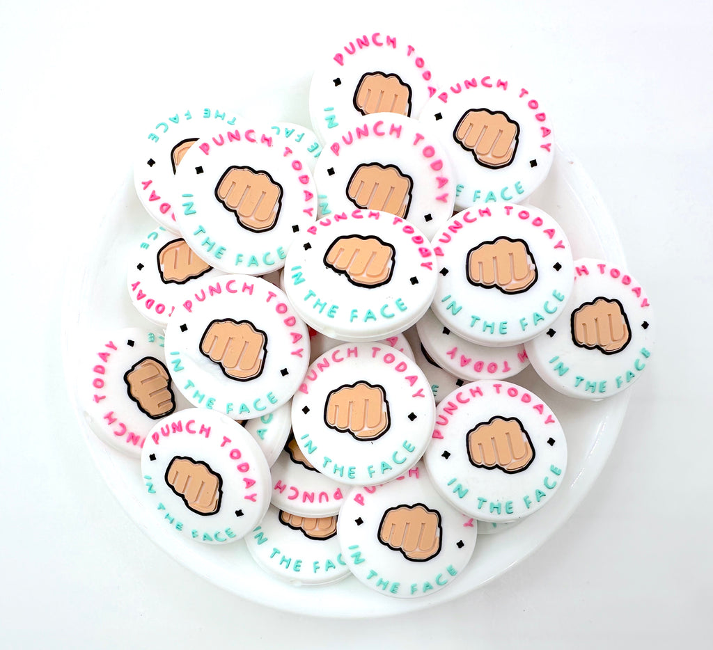 Punch Today In The Face Silicone Focal Beads