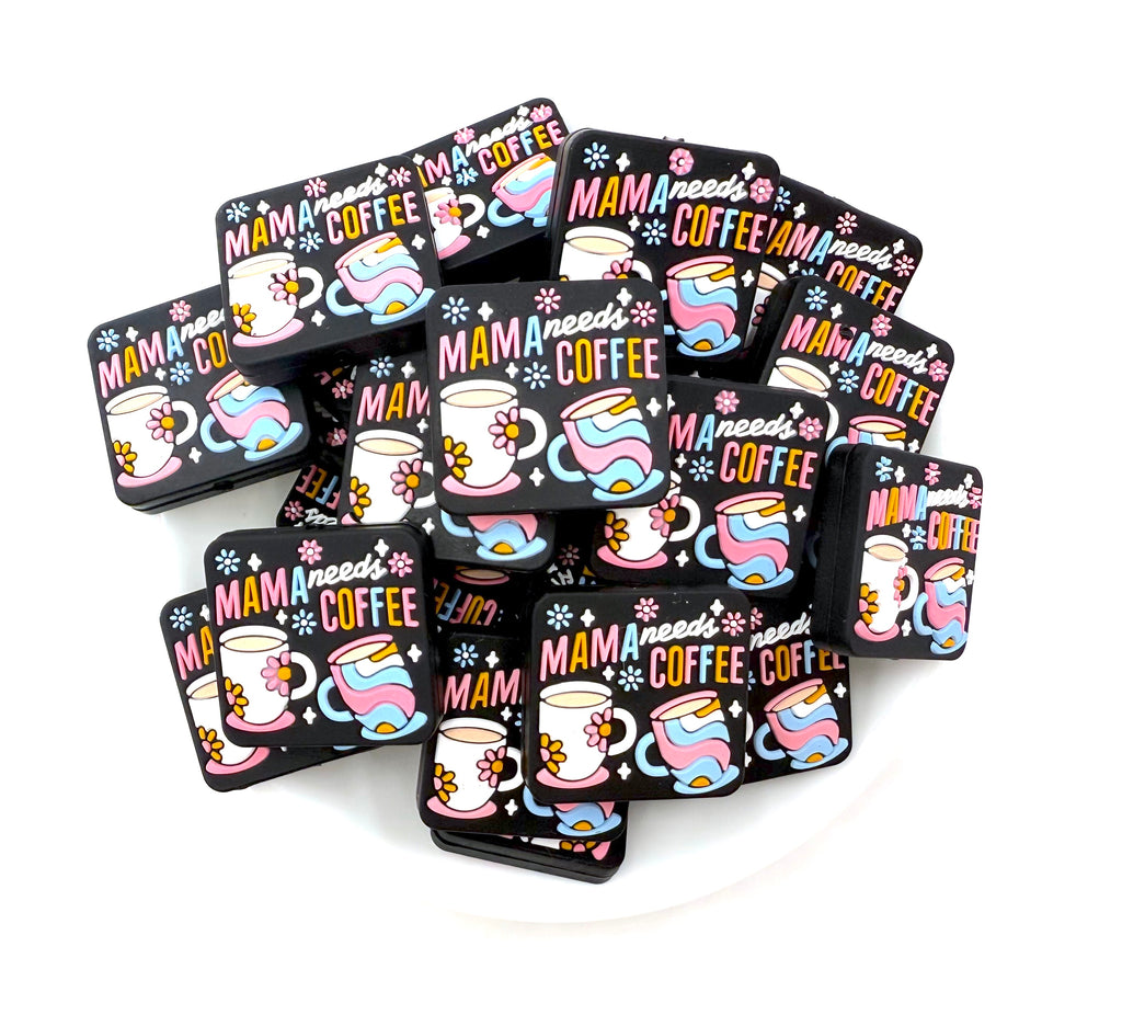 Mama Needs Coffee Silicone Focal Beads