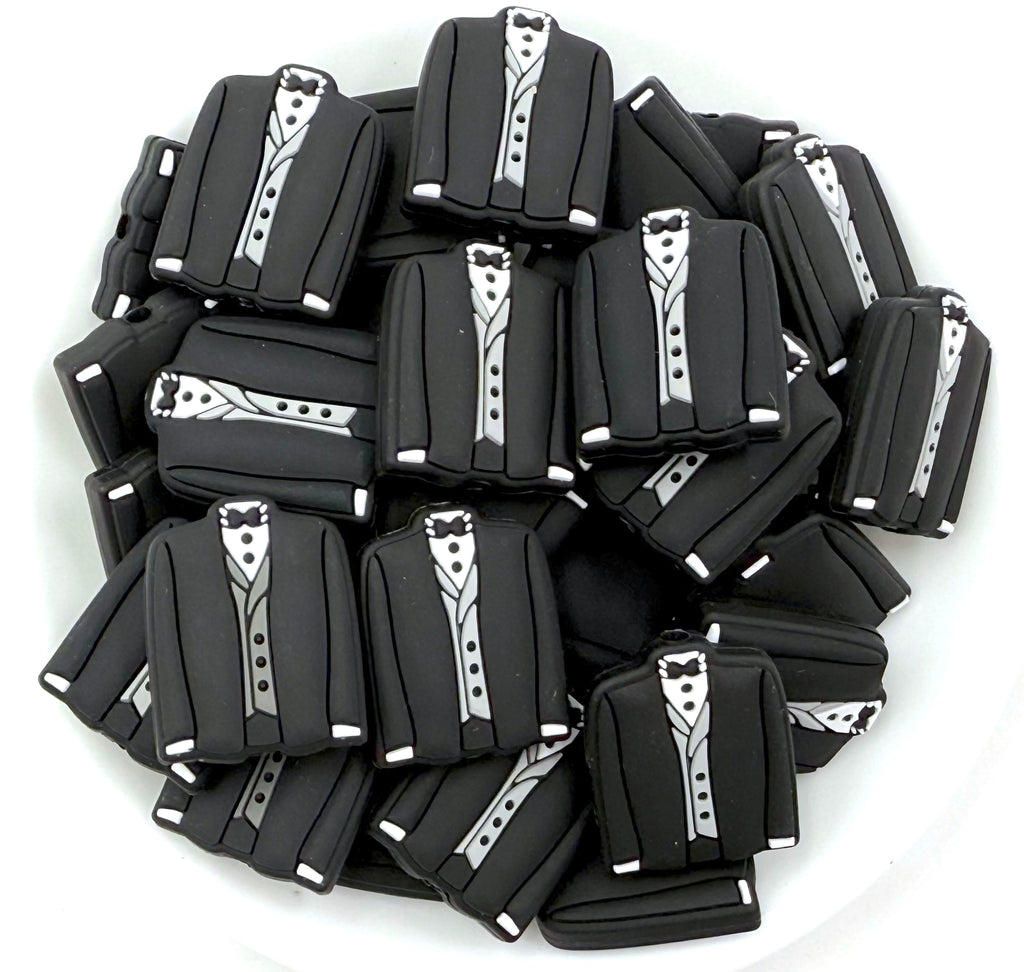 Tuxedo Suit Silicone Focal Beads