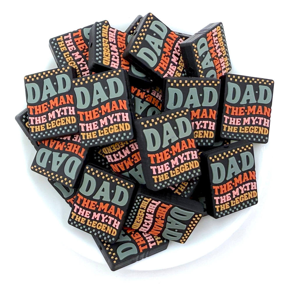 Dad The Man The Myth The Legend Silicone Focal Beads