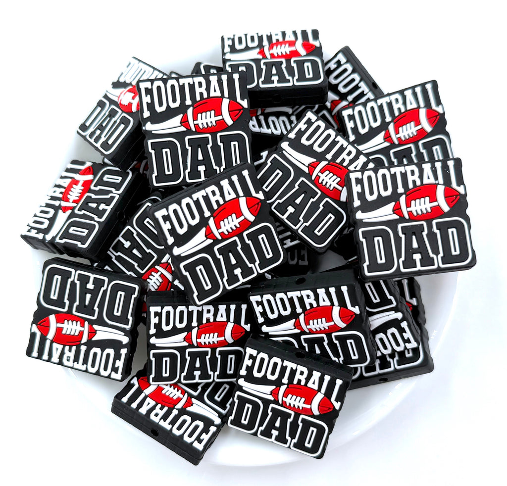 Football Dad Silicone Focal Beads
