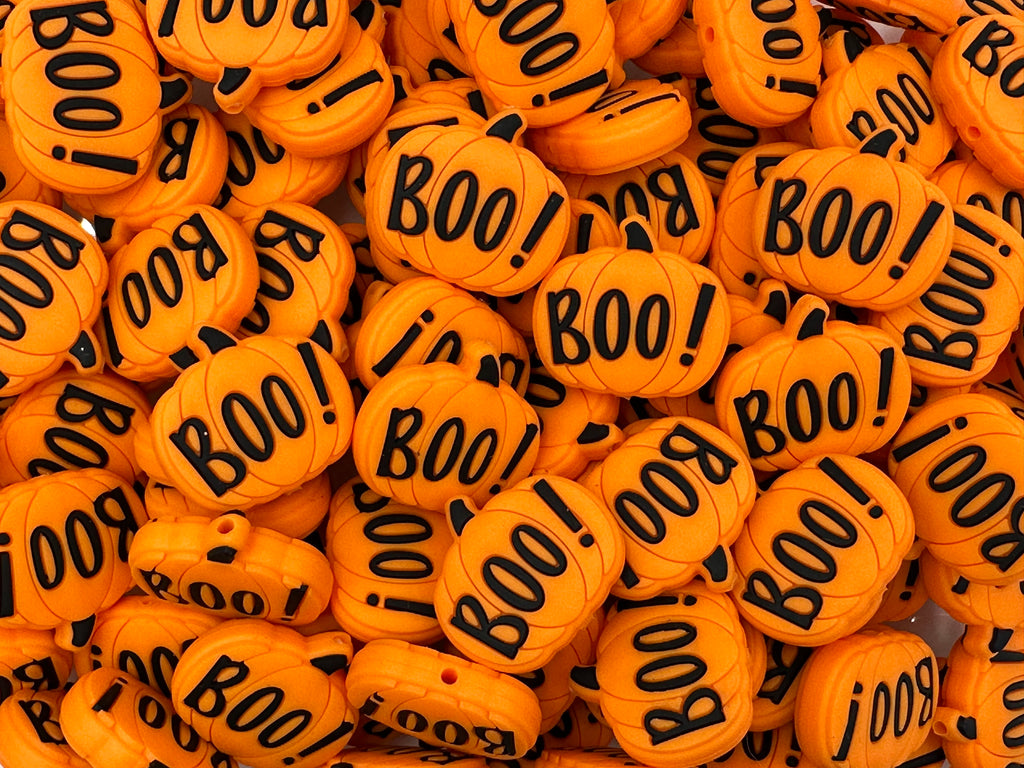 BOO! Pumpkin Silicone Beads