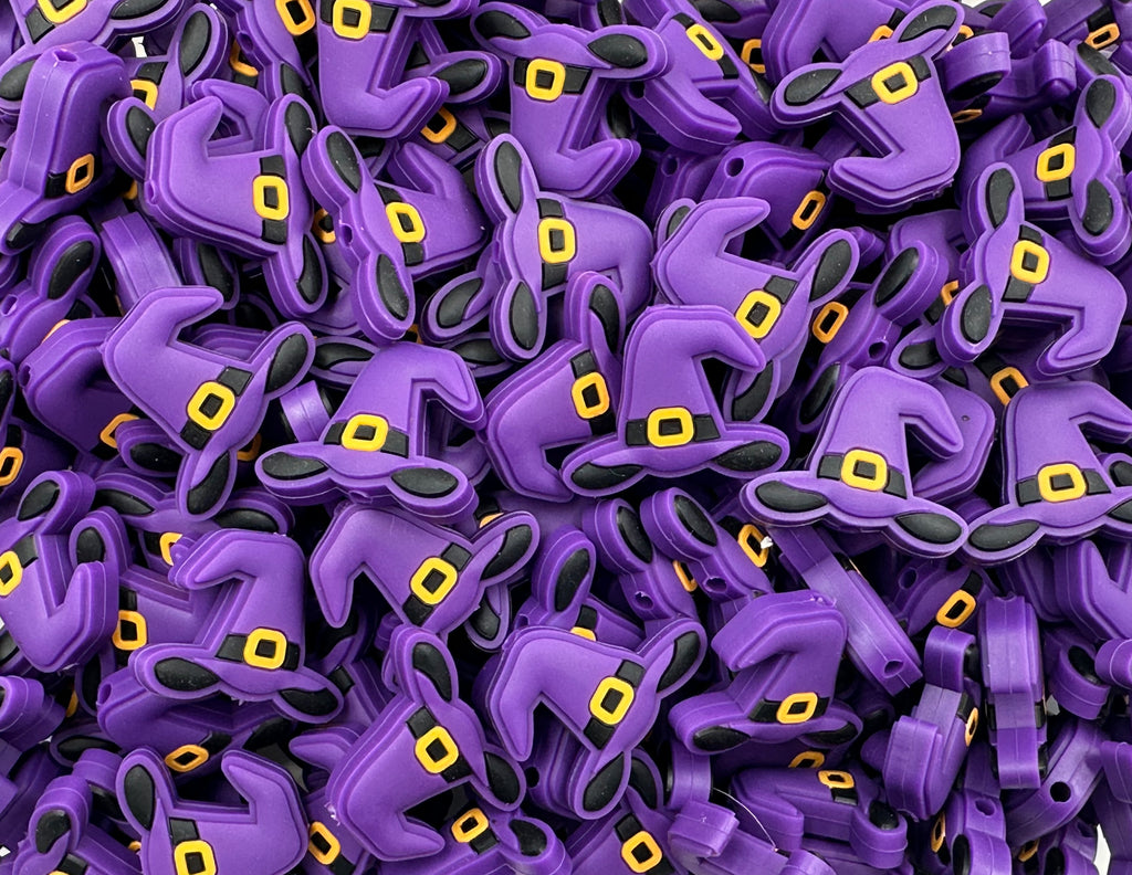 Purple Witch Hat Halloween Silicone Beads