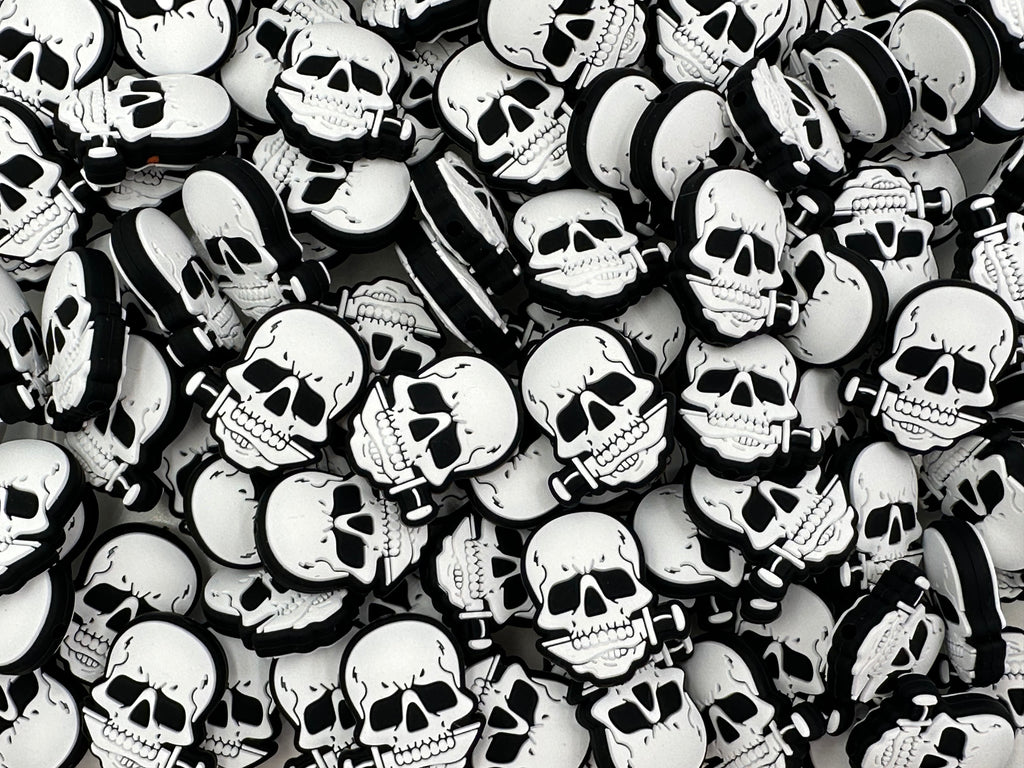 Skull with Knife Skeleton Silicone Beads