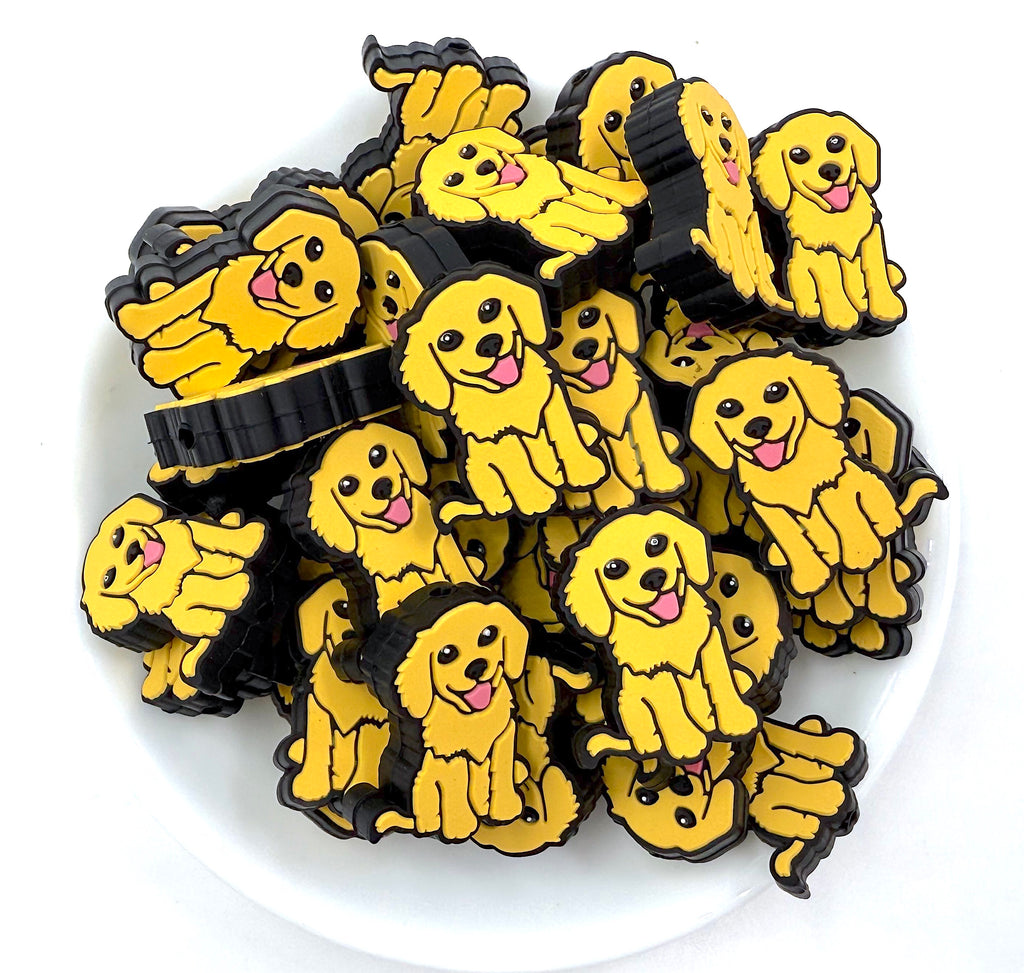 Labrador/Golden Retriever Dog Silicone Focal Beads