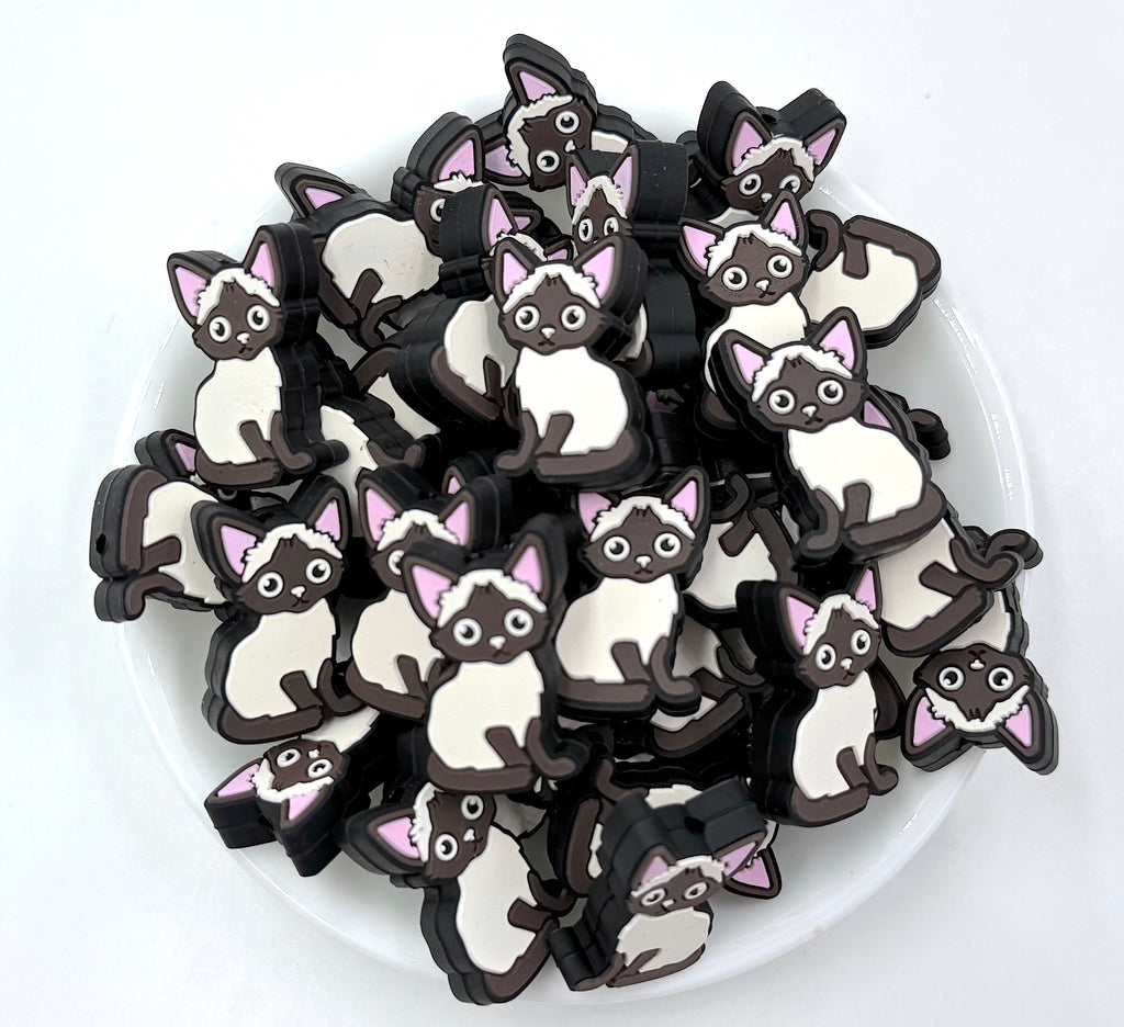 Siamese Cat Silicone Focal Beads