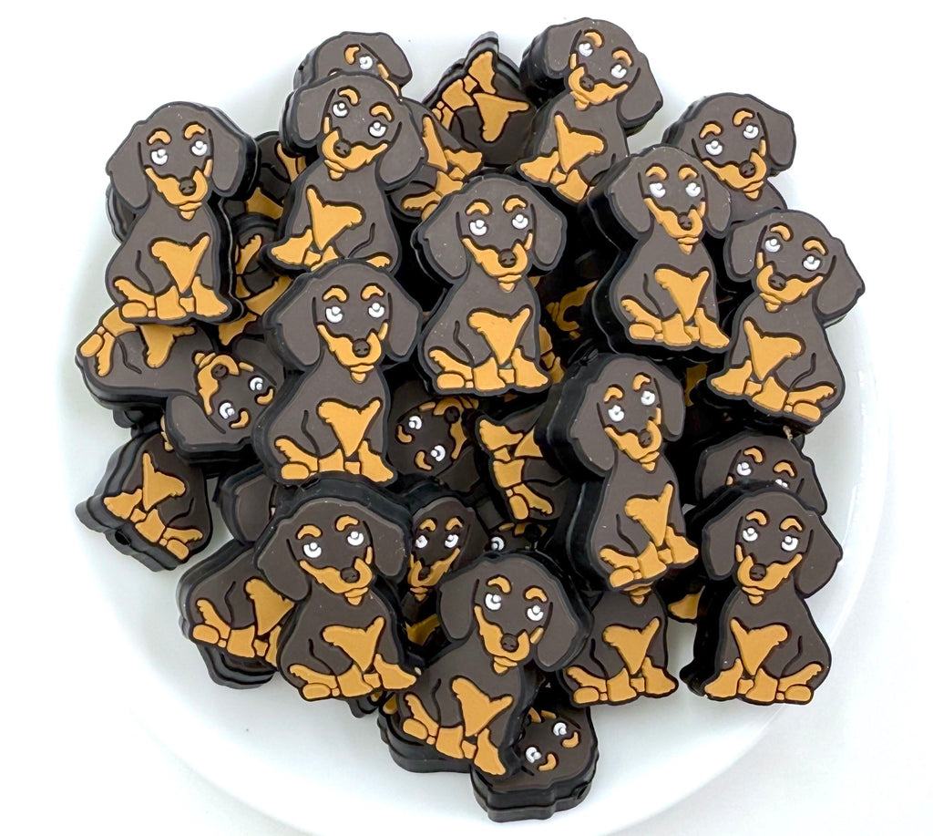 Dachshund Dog Silicone Focal Beads