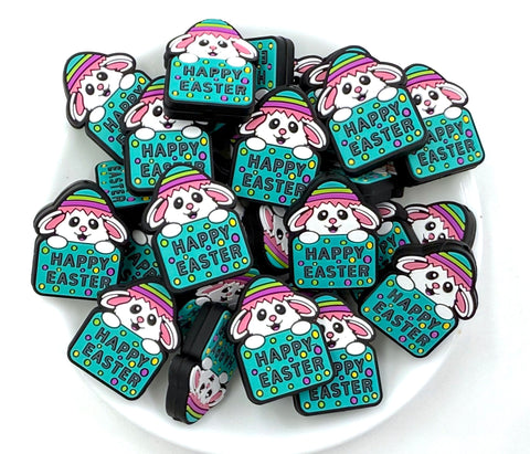 Happy Easter Silicone Focal Beads