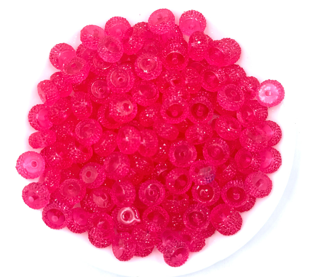 12mm Hot Pink Transparent Abacus Acrylic Spacer Beads