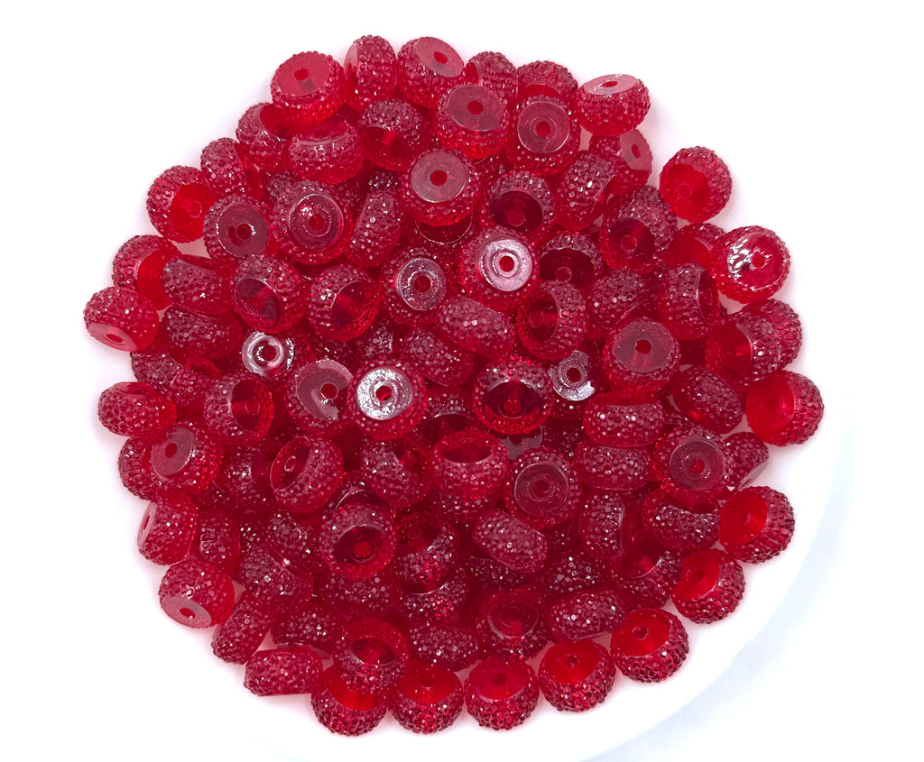 12mm Red Transparent Abacus Acrylic Spacer Beads