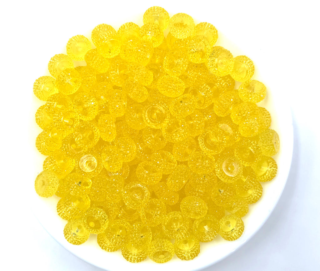 12mm Yellow Transparent Abacus Acrylic Spacer Beads