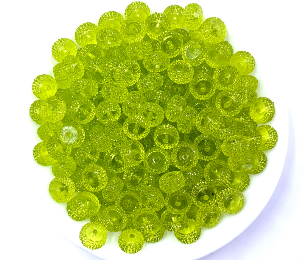 12mm Green Transparent Abacus Acrylic Spacer Beads