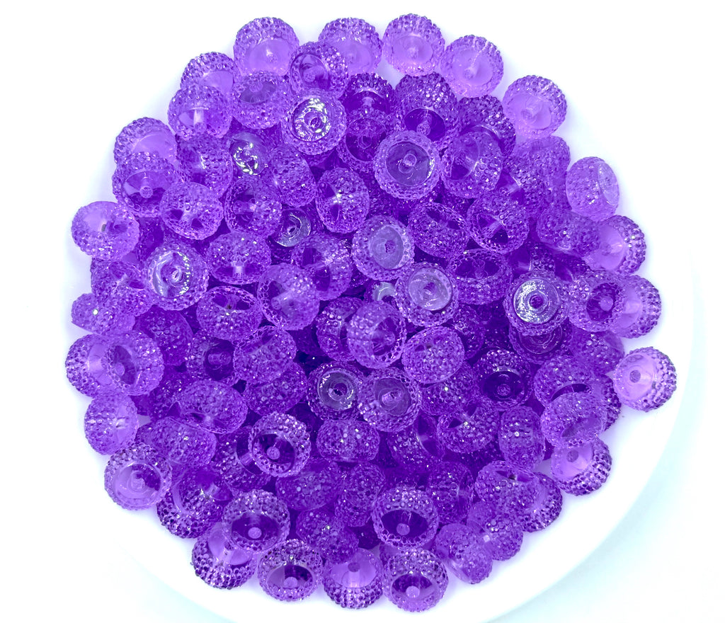 12mm Light Purple Transparent Abacus Acrylic Spacer Beads