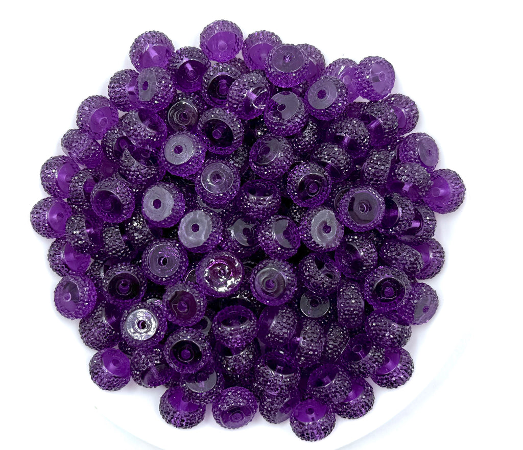 12mm Dark Purple Transparent Abacus Acrylic Spacer Beads