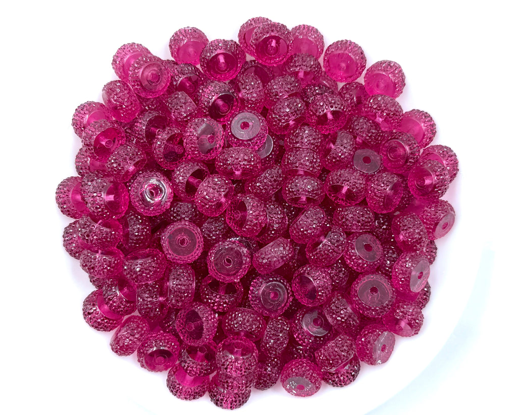 12mm Wine Red Transparent Abacus Acrylic Spacer Beads