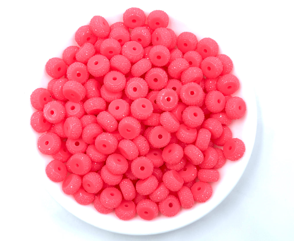 12mm Watermelon Pink Abacus Acrylic Spacer Beads