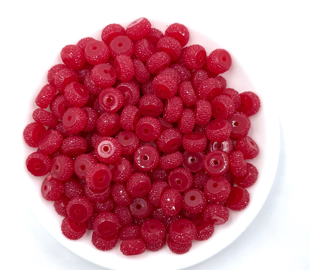 12mm Red Abacus Acrylic Spacer Beads